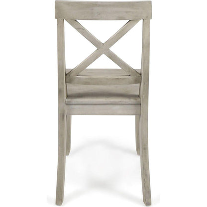 Acacia Wood Dining Chairs, Light Grey Wash, 21D x 17.75W x 35.5H Inch