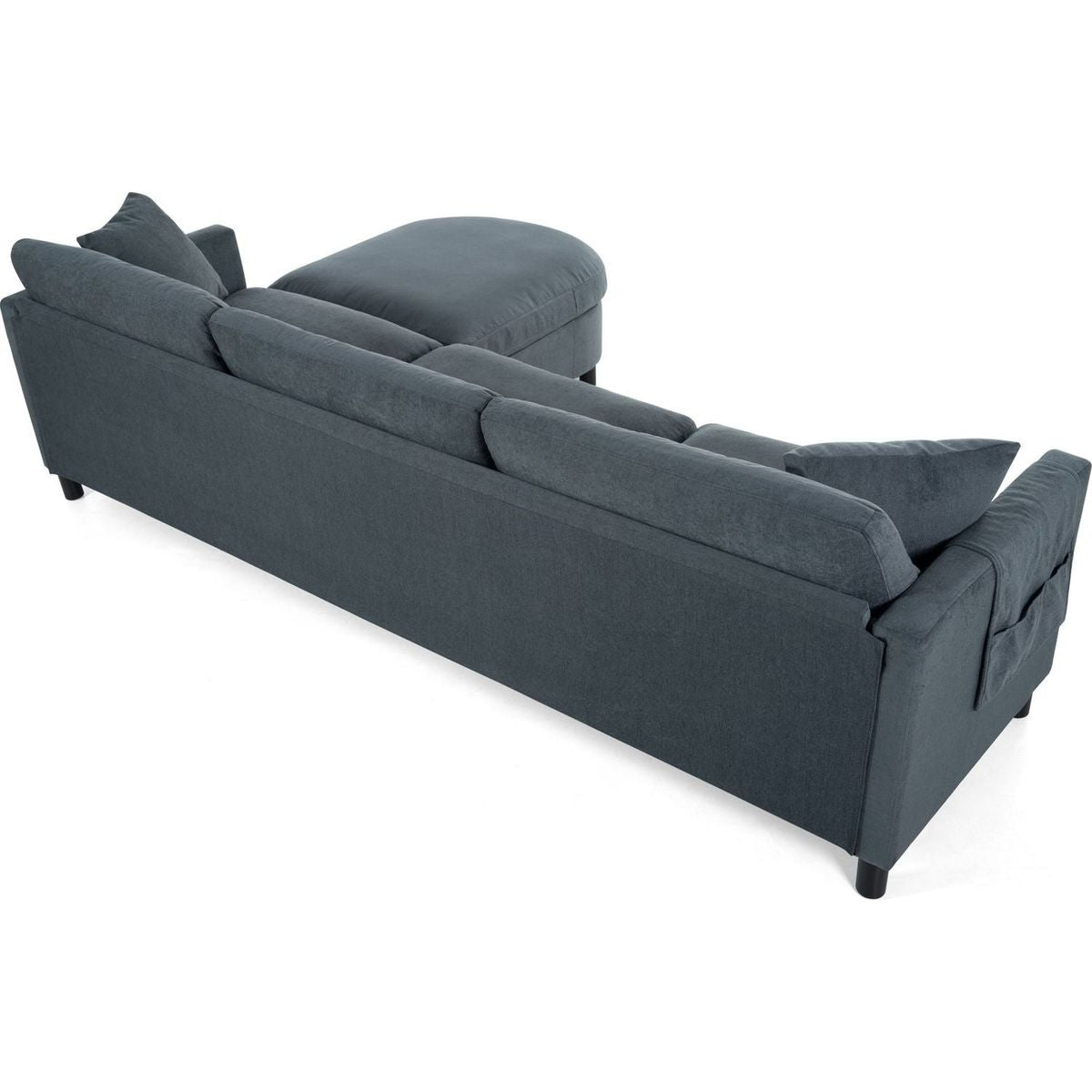 107.87'Sectional Sofa Couch With 1 Ottoman,Seat Cushion and Back Cushion Removable