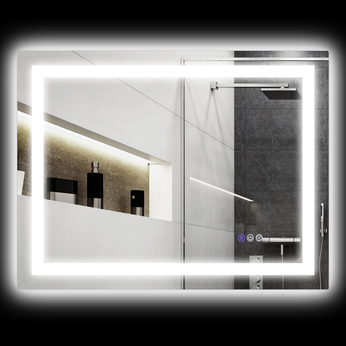 LED Bathroom Mirror with Lights, 32" x 24" Backlit Front Lit LED Mirror for Bathroom, Anti-Fog, Memory, Infinite Color Temperature, Wall Mounted Dimmable Vanity Mirror, Horizontal/Vertical