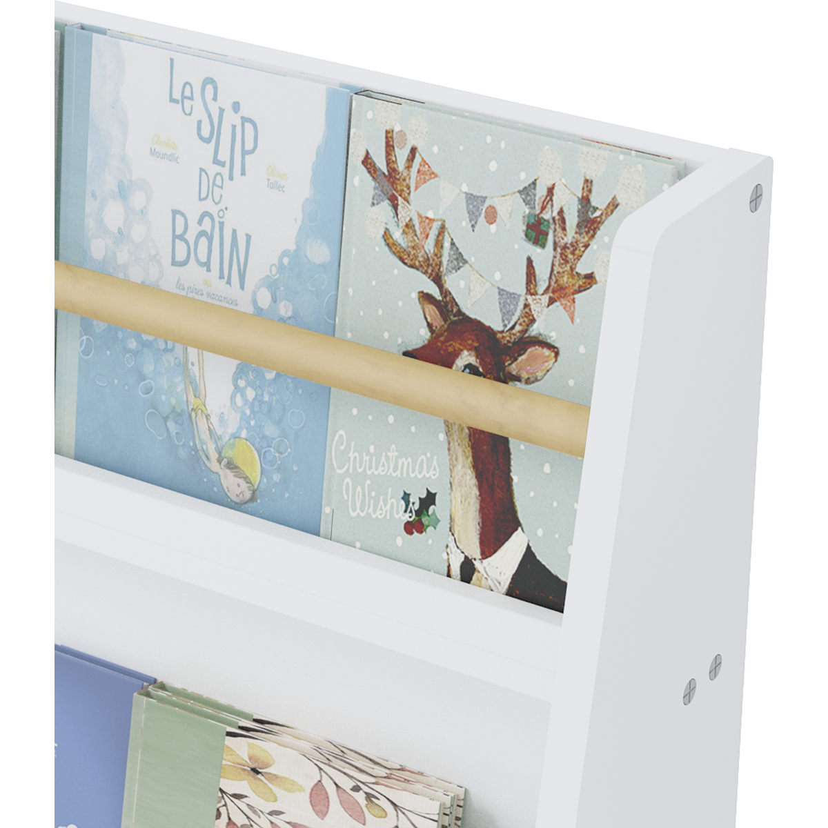 3 Tier Kids Book Shelf,Kids Book Rack, Helps Keep Bedrooms, Playrooms, and Classrooms Organized,White - Streamdale Furniture