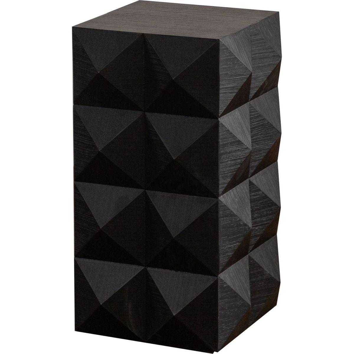 23.62"Height Three-dimensional Embossed Pattern Design Retro Coffee Table Retro Furniture Black - Streamdale Furniture