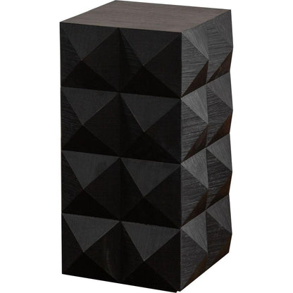 23.62"Height Three-dimensional Embossed Pattern Design Retro Coffee Table Retro Furniture Black - Streamdale Furniture