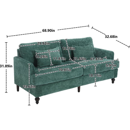 Modern chenille Fabric Loveseat, 2-Seat Upholstered Loveseat Sofa Modern Couch