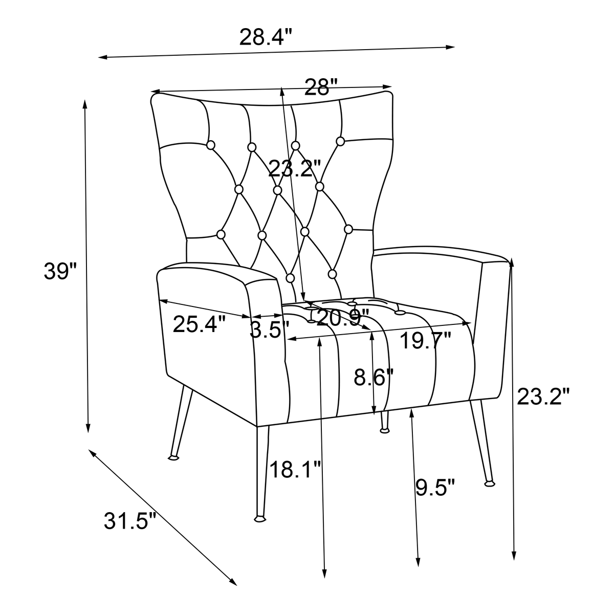 Modern Accent Chair with Ottoman, Comfy Armchair for Living Room, Bedroom, Apartment, Office (Pink)