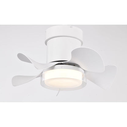 21 inch Ceiling Fan with 3 Color Temperatures Light and Remote Control DC Motor Powerful and low noise Small Space ceiling fan for Kitchen Bedroom Dining room Toilet Patio (Matte White)