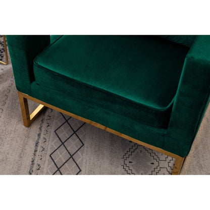 Lenola Contemporary Upholstered Accent Arm Chair, Green