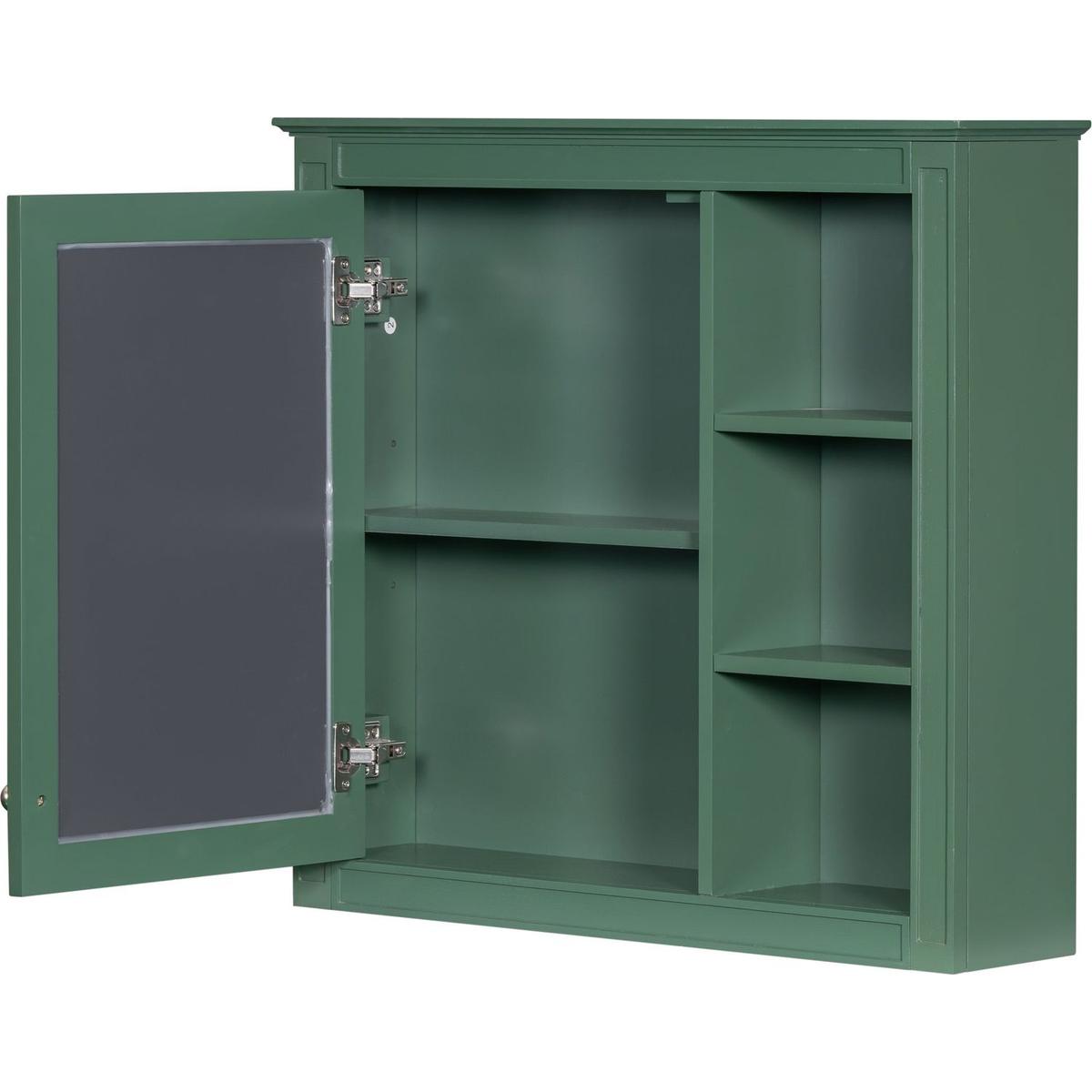 30" x 28" Medicine Cabinet, Wall Mounted Bathroom Storage Cabinet, Modern Bathroom Wall Cabinet with Mirror,Medicine Cabinet, Mirror Cabinet with 3 Open Shelves (Not Include Bathroom Vanity)