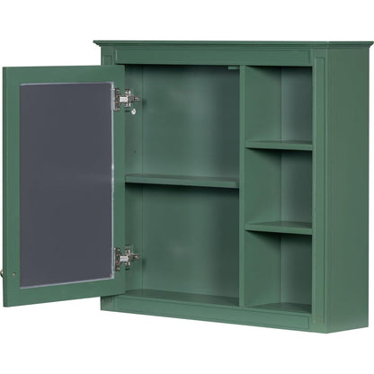 30" x 28" Medicine Cabinet, Wall Mounted Bathroom Storage Cabinet, Modern Bathroom Wall Cabinet with Mirror,Medicine Cabinet, Mirror Cabinet with 3 Open Shelves (Not Include Bathroom Vanity)