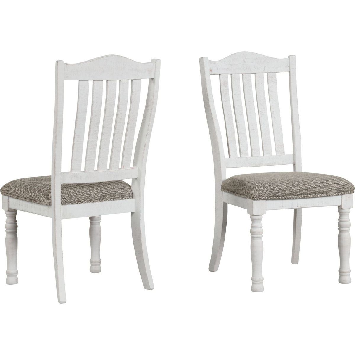 Ebret Farmhouse Two-tone Distressed Wood Dining Chairs, Set of 2, Brown and White