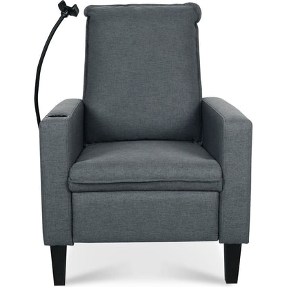 Recliner Chairs for Adults, Adjustable Recliner Sofa with Mobile Phone Holder & Cup Holder, Modern Reclining Chairs Fabric Push Back Recliner Chairs for Living Room, Bedroom, Gray