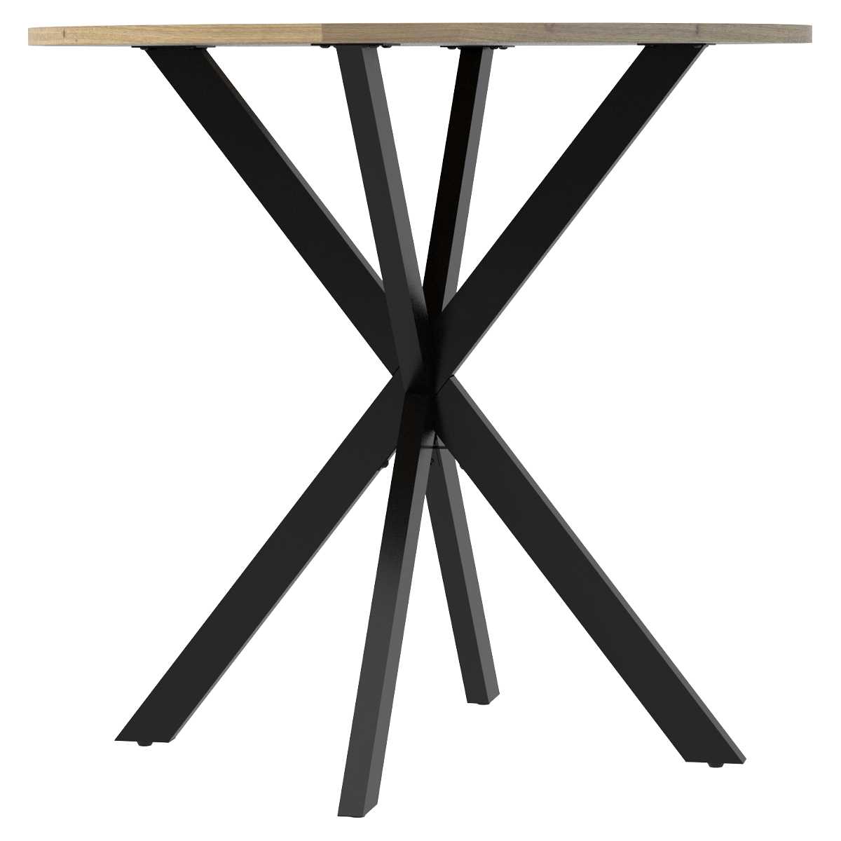 31.5 Inch Round Dining Table, Small Circle Kitchen Table with Metal Black Legs for 2-4 people,Modern Dining Room Table, Brown (only table)