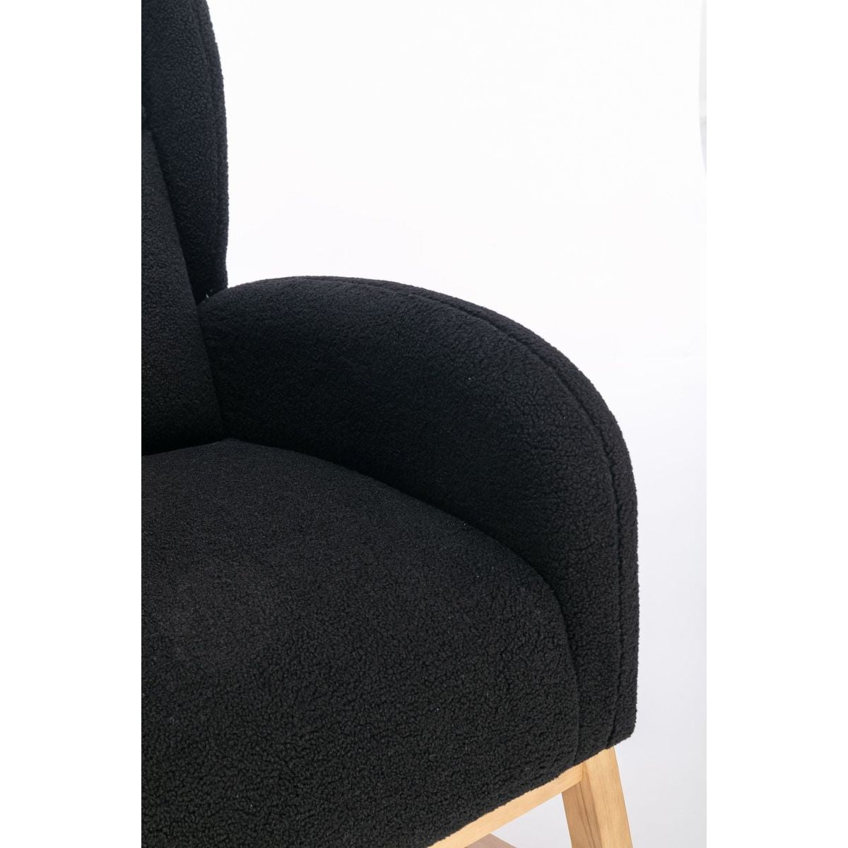 Teddy Fabric Rocking Chair With Packet Wood Legs,Black