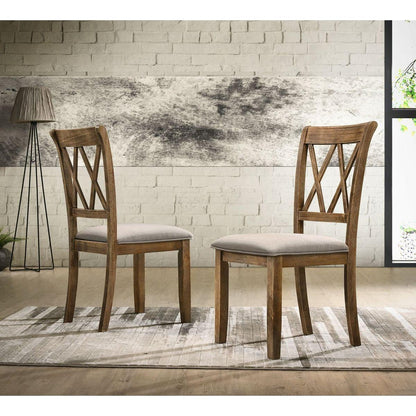 Windvale Cross-Buck Wood 5-Piece Dining Set