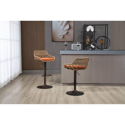 Swivel Bar Stools Set of 2 Adjustable Counter Height Chairs with Footrest for Kitchen, Dining Room 2PC/SET