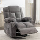 Massage Rocker Recliner Chair Rocking Chairs for Adults Oversized with 2 Cup Holders, USB Charge Port Soft Features a Manual Massage and Heat.(A+B)GREY