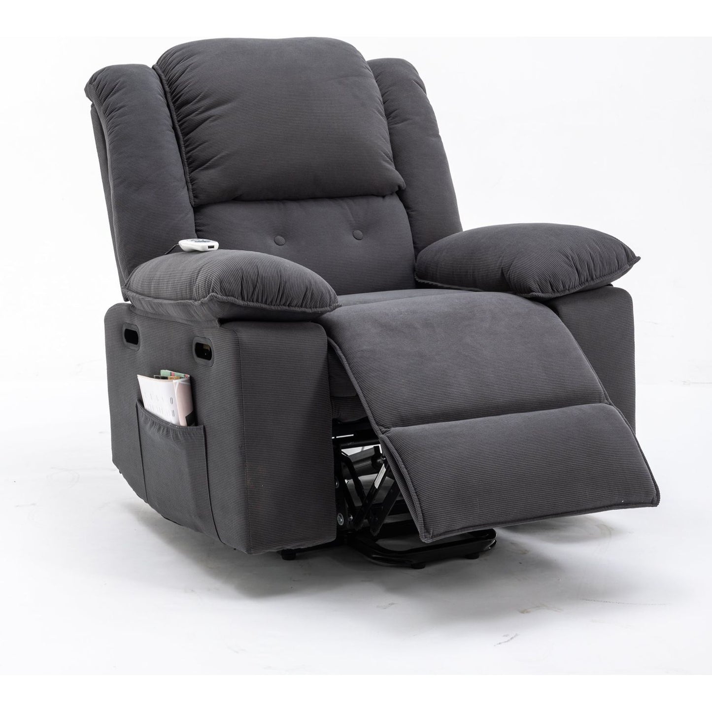 Massage Recliner,Power Lift Chair for Elderly with Adjustable Massage and Heating Function,Recliner Chair with Infinite Position and Side Pocket for Living Room, Gray