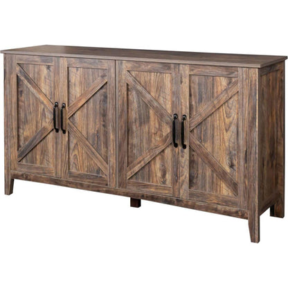 Cabinet with 4 Doors and 4 open shelgves,Freestanding Sideboard Storage Cabinet Entryway Floor Cabinet for Living Room Office Bedroom