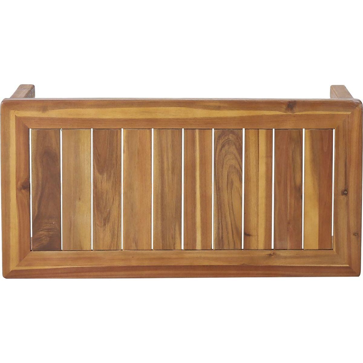 Teak Acacia Wood Loveseat and Coffee Table Set with Cream Cushions