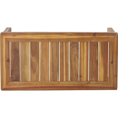 Teak Acacia Wood Loveseat and Coffee Table Set with Cream Cushions