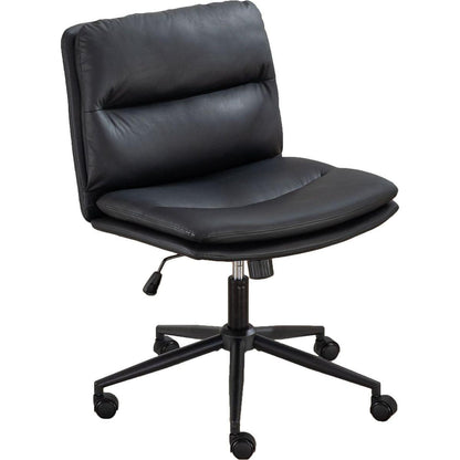 Bizerte Adjustable Swivel Criss-Cross Chair, Wide Seat/ Office Chair /Vanity Chair, Black