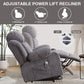 Power Lift Recliner Chair with Heat and Massage Electric Fabric Recliner Chair for Elderly with Side Pocket, USB Charge Port, Remote Control for Living Room (Grey)A+B