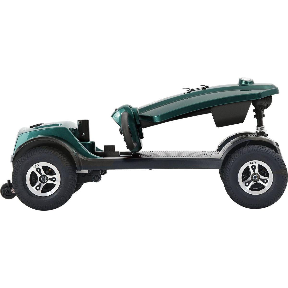 MAX PLUS EMERALD Wheels Outdoor Compact Mobility Scooter with 2pcsx20AH Lead acid Battery, 16 Miles, Cup Holders & USB charger Port