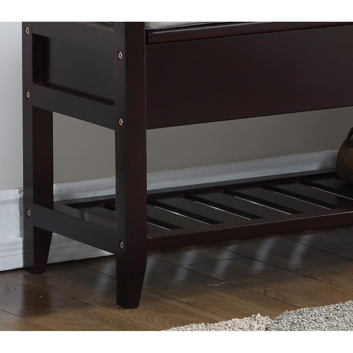 Vannes Espresso Storage Shoe Bench