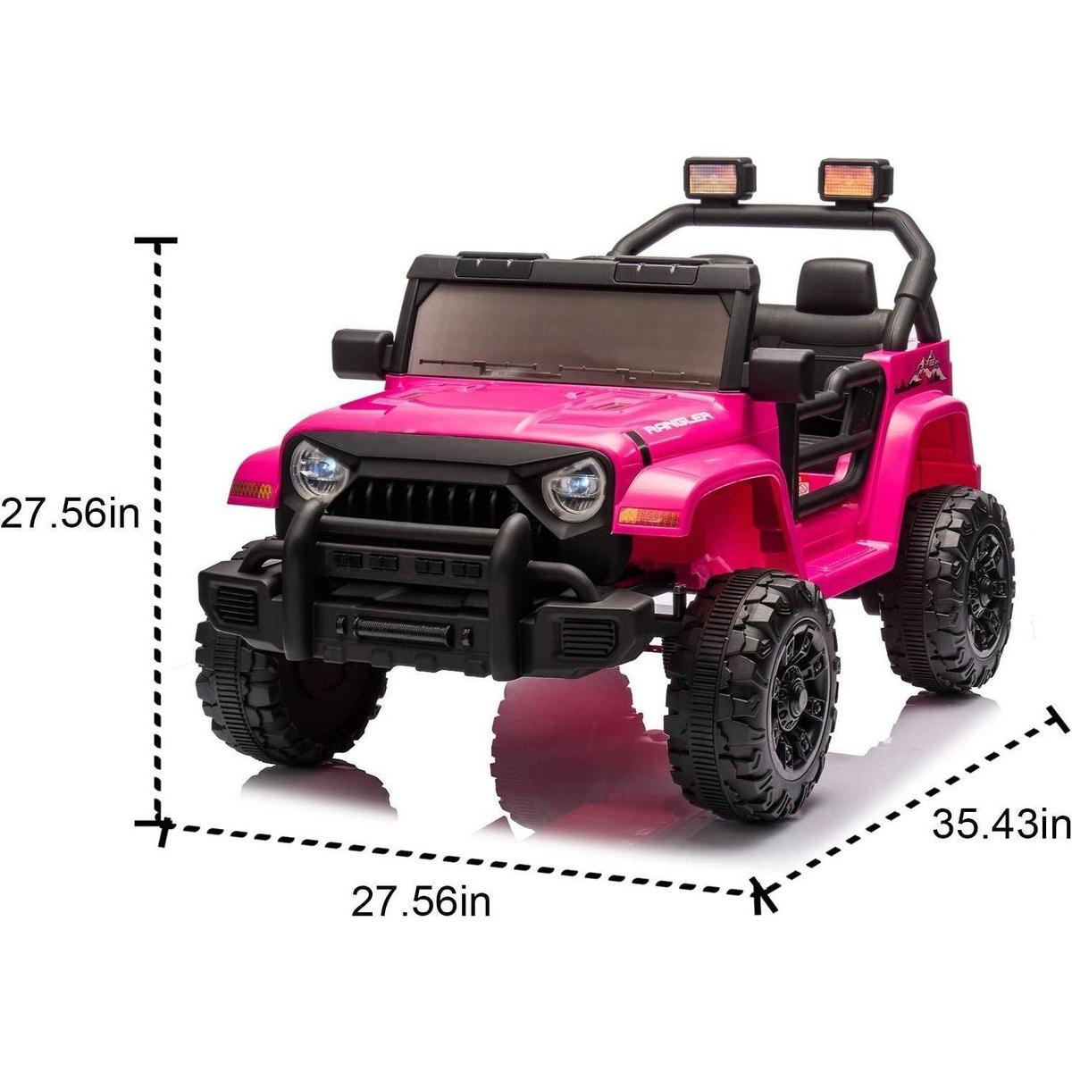 12V Kids Ride On Electric Car W/Parents Control,Dual drive, Four-wheel Suspension,With music,Bluetooth,MP3,USB,with headlights, steering wheel quick release,Slow start for Kids Aged 3-8.
