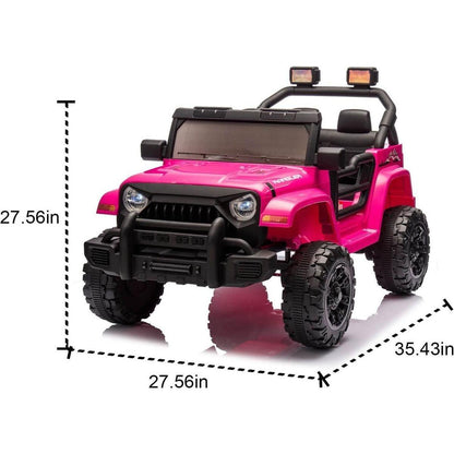 12V Kids Ride On Electric Car W/Parents Control,Dual drive, Four-wheel Suspension,With music,Bluetooth,MP3,USB,with headlights, steering wheel quick release,Slow start for Kids Aged 3-8.