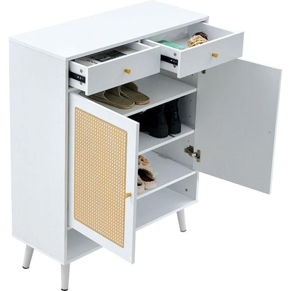 Modern minimalist storage cabinet, rattan shoe cabinet, bed top cabinet. Beautiful shape, suitable for corridors and living rooms.