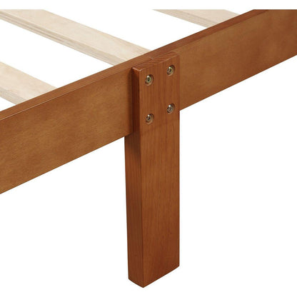 Wood Platform Bed Twin Bed Frame Mattress Foundation Sleigh Bed with Headboard/Footboard/Wood Slat Support