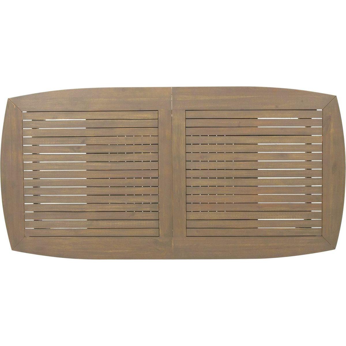 Outdoor Acacia Wood Expandable Dining Table, Gray