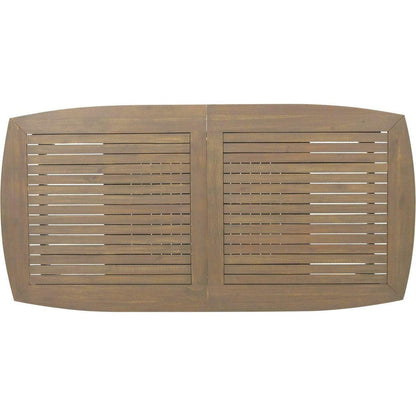 Outdoor Acacia Wood Expandable Dining Table, Gray