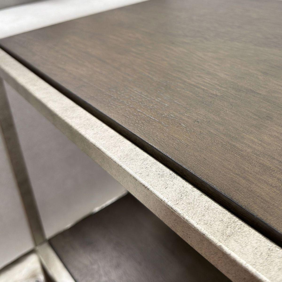 Padena Metal Frame Wood Living Room End Table with Shelf