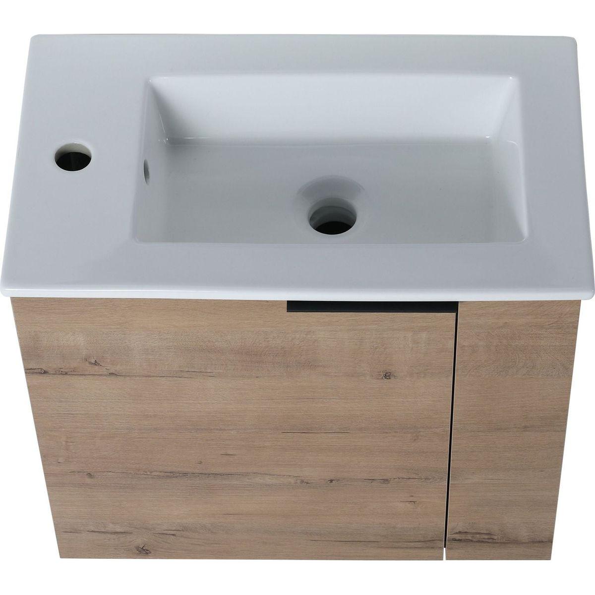 Bathroom Vanity with Sink 22 Inch for Small Bathroom,Floating Bathroom Vanity with Soft Close Door,Small Bathroom Vanity with Sink, 22x13 (KD-Packing)