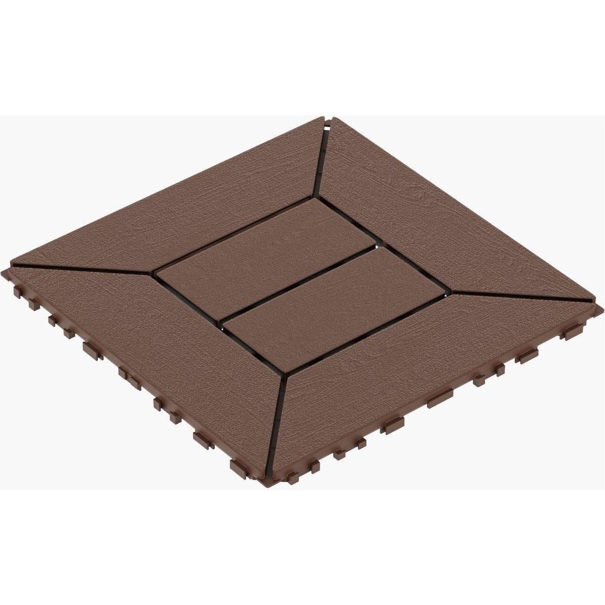 New Style 12" Patio Deck Tiles, DIY Module Interlocking Decking Tiles Floor Tile,Easy and Quick Installation Court Tiles for Porch Poolside Balcony Backyard 44pcs Red Brown