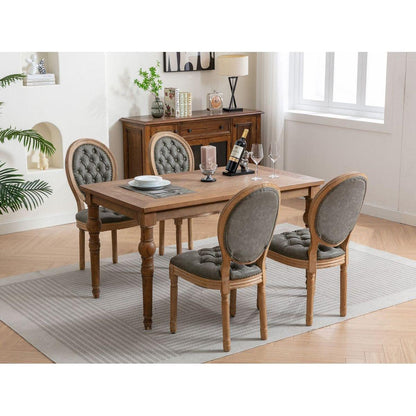 French Style Solid Wood Frame Antique Painting,Hand-pulled buckle decoration PU artificial leather Dining Chair with Nailhead Trim, Wood Legs,Set of 2,White Pine Green