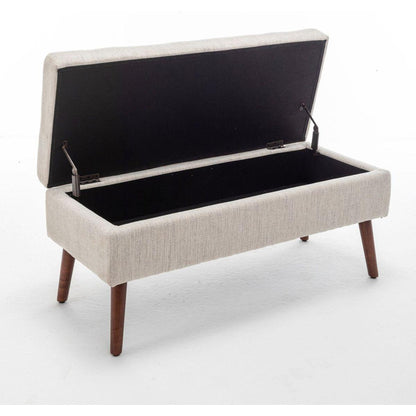 Storage Bench with Storage Bench for Bedroom End of Bed Bench Foot of Bed Bench Entryway Bench Storage Ottoman Bench 43.7" W x 18.1" D Off White Bench
