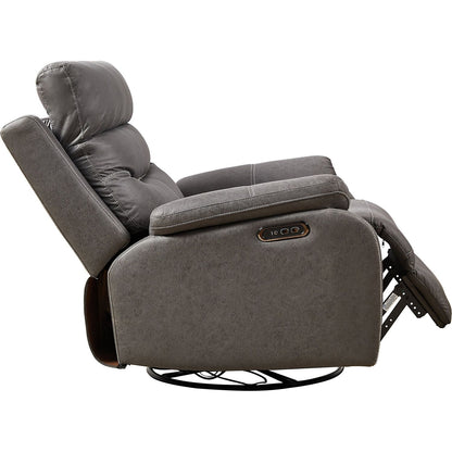 Liyasi Dual OKIN Motor Rocking and 240 Degree Swivel Single Sofa Seat recliner Chair Infinite Position, Head rest with power function