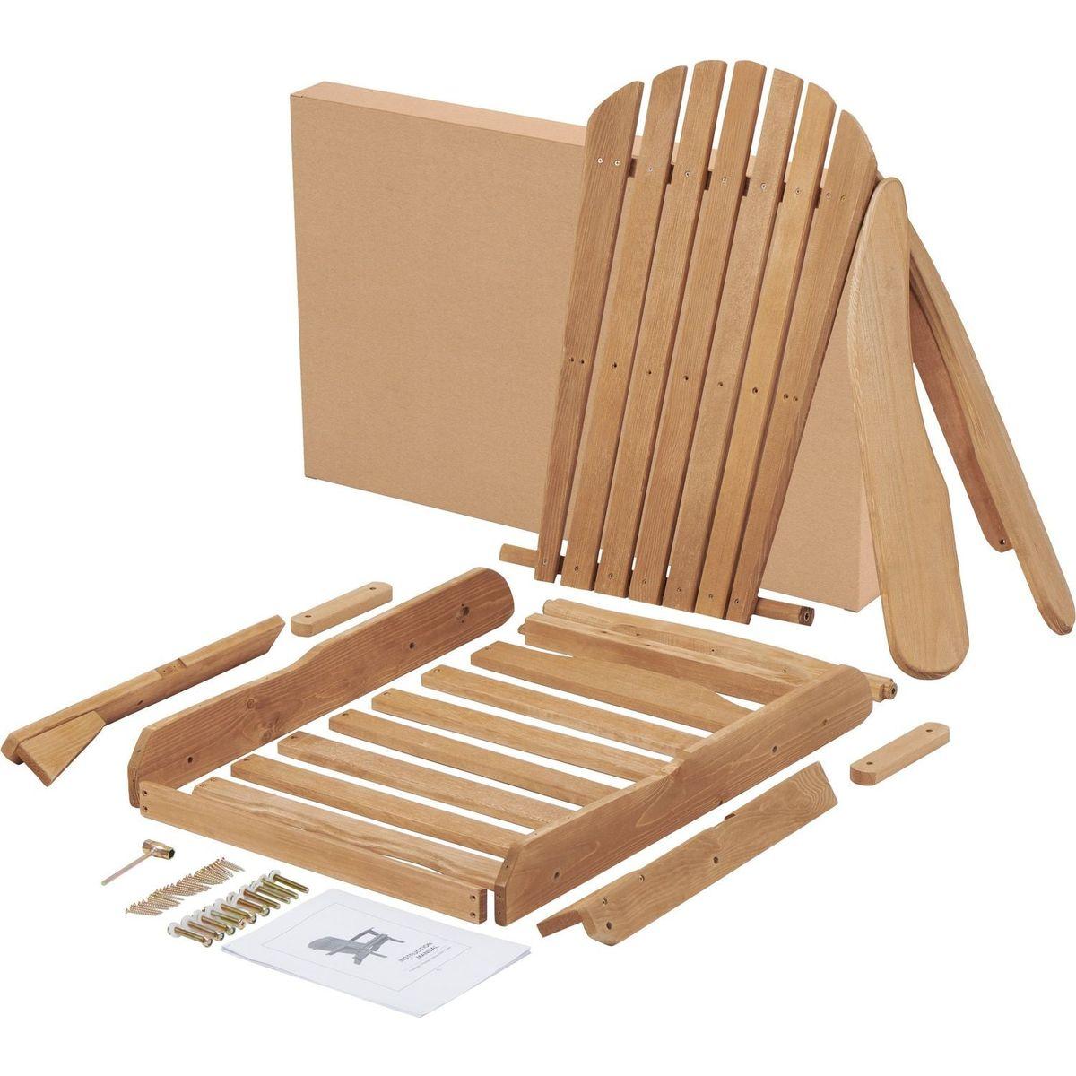 Wooden Outdoor Folding Adirondack Chair Set of 2 Wood Lounge Patio Chair for Garden,Garden, Lawn, Backyard, Deck, Pool Side, Fire Pit,Half Assembled