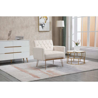 Accent Chair, leisure single sofa with Rose Golden feet