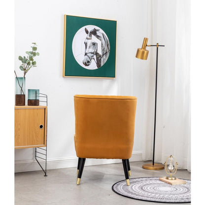 Elon Contemporary Velvet Upholstered Accent Chair, Gold