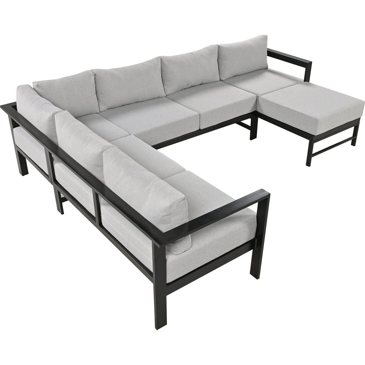 U-shaped multi-person outdoor sofa set, suitable for gardens, backyards, and balconies.