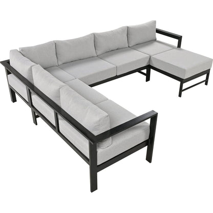 U-shaped multi-person outdoor sofa set, suitable for gardens, backyards, and balconies.