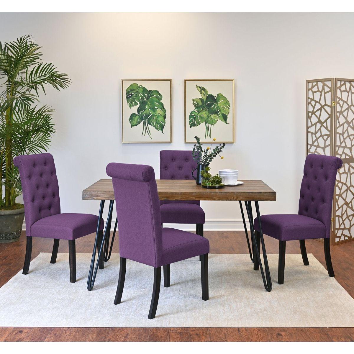 Ashford 5-Piece Dining Set, Hairpin Dining Table with 4 Chairs, 4 Color Options - Streamdale Furniture