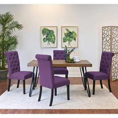 Ashford 5-Piece Dining Set, Hairpin Dining Table with 4 Chairs, 4 Color Options - Streamdale Furniture