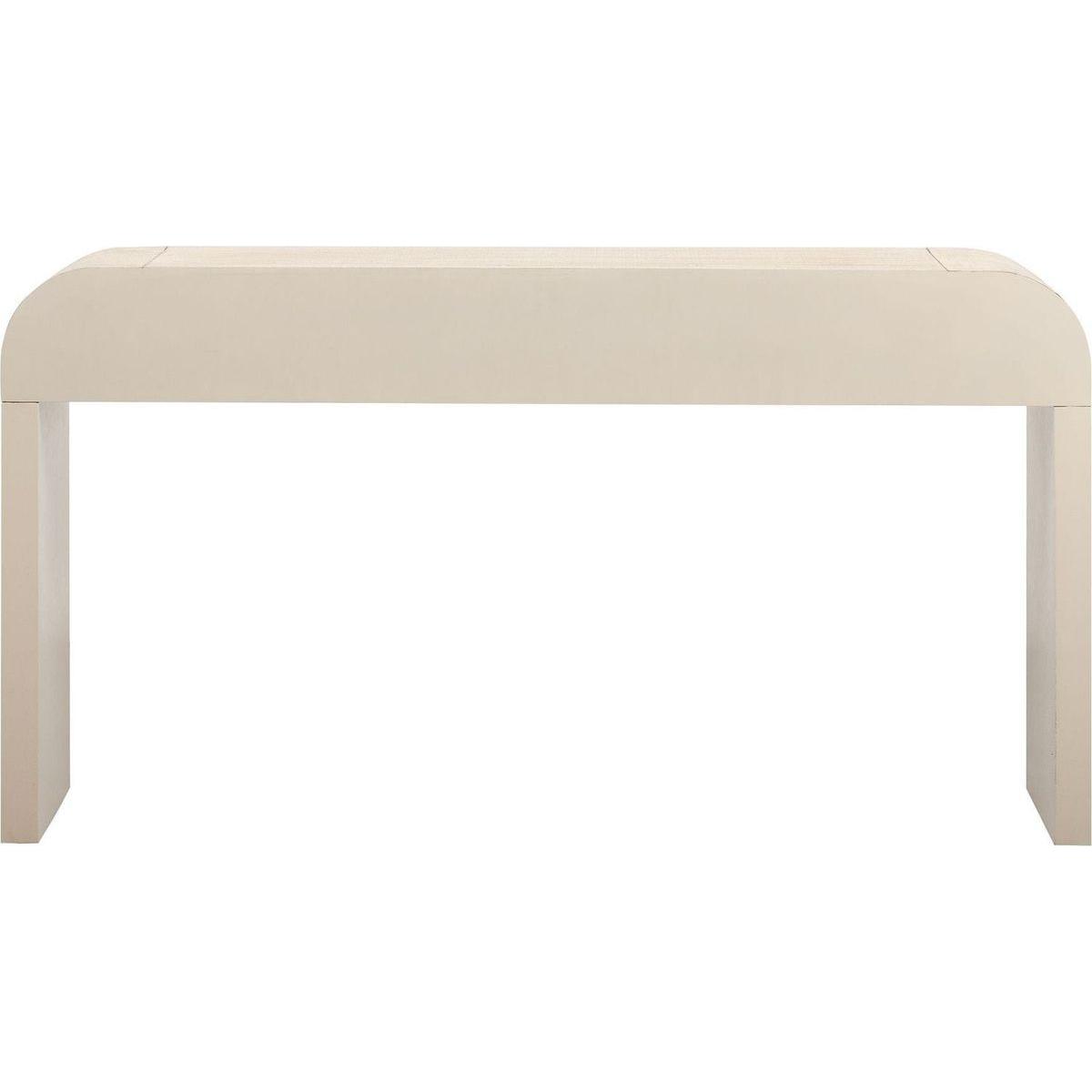 Unique Retro Silhouette Console Table with Open Style, Two Top Drawers for Entrance, Dining Room, Living Room (Natural Wood Wash)
