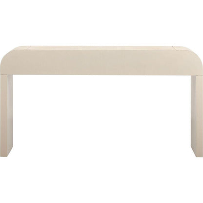Unique Retro Silhouette Console Table with Open Style, Two Top Drawers for Entrance, Dining Room, Living Room (Natural Wood Wash)