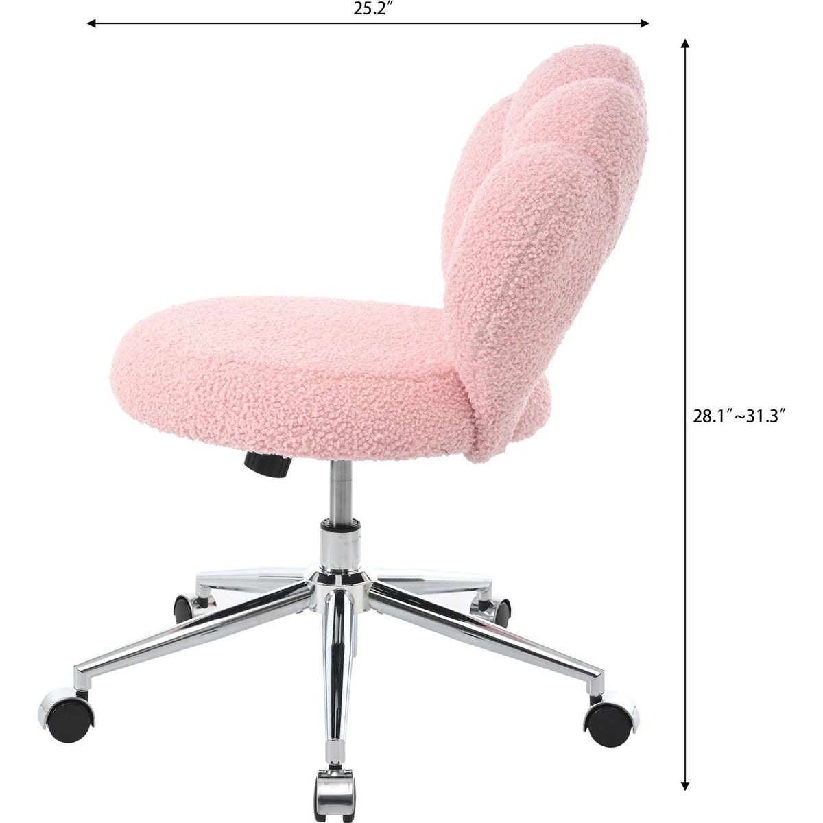 360Swivel Height Adjustable,Swivel Chair,Teddy fabric,home office chair