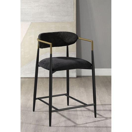 Jaramillo Counter Height Chair (Assembled), Black Fabric & Black Finish DN02716A